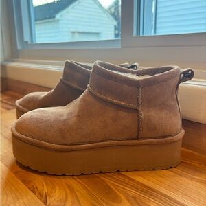 Madden Girl Brown Suede Platform Boots